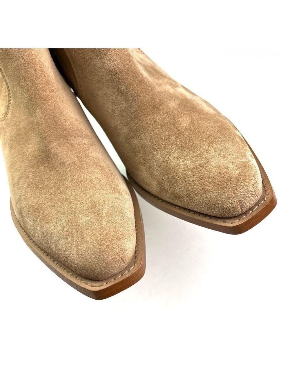 New Everlane The Western Boot Tan Suede Square Toe Block Heel size 9.5 - Picture 5 of 9